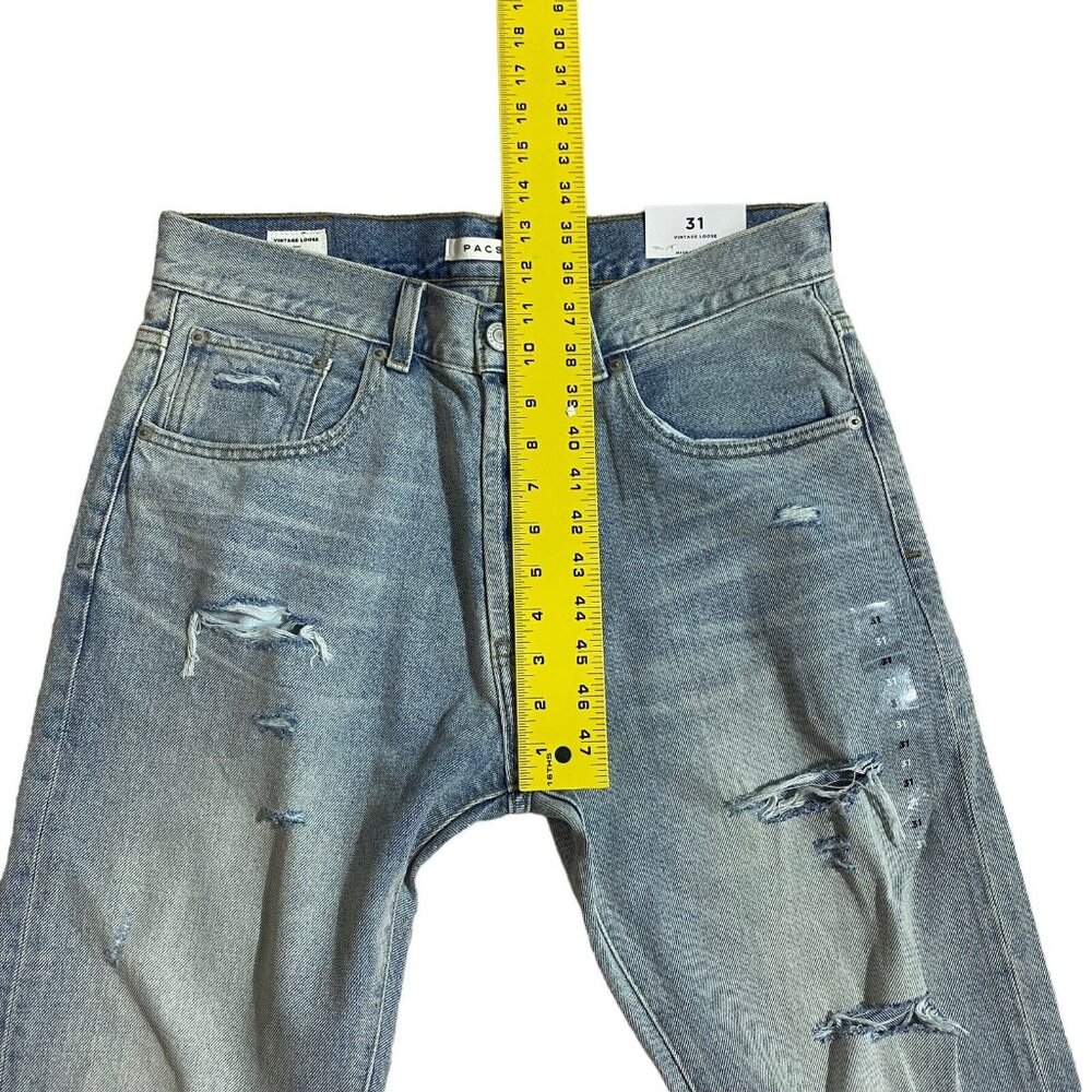 Pac Sun Jeans Men's Size 31 Vintage Loose Distressed button fly Denim Jeans - Picture 4 of 8